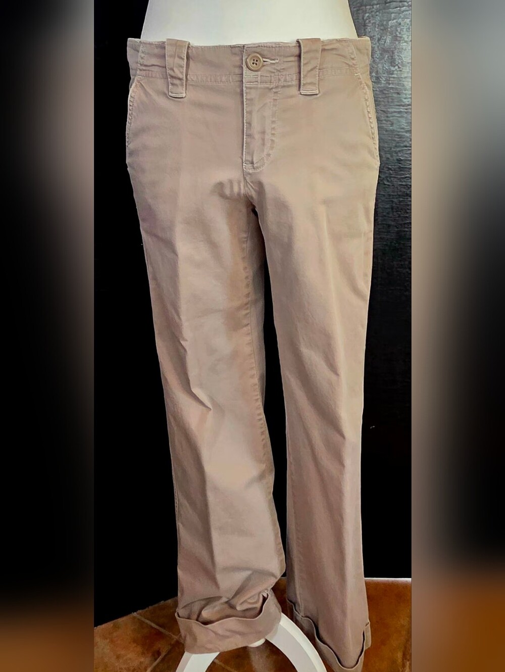 Vintage Old Navy Y2K Low Rise Cuffed Stretch Khaki Pants Size 4 Regular - Picture 2 of 9